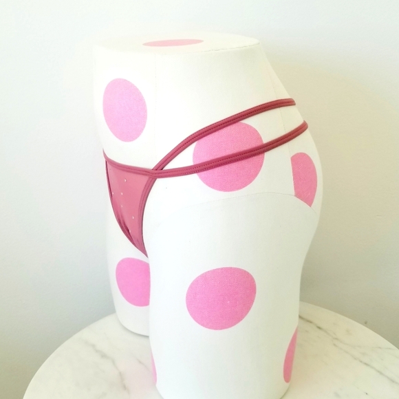 Victoria's Secret PINK Strappy String Thong Panty NWT Rhinestone Crystal's - Picture 4 of 9